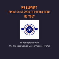 In partnership with the Process Server Center we support process server certification